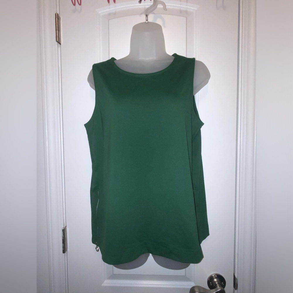 Ann Taylor Zip Up Hardware Tank - Emerald